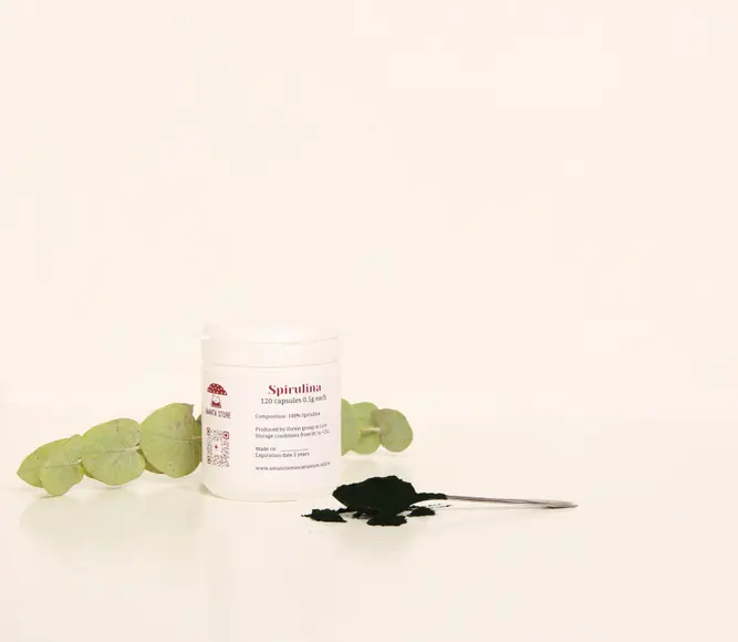 Organic Spirulina Powder — 120 capsules